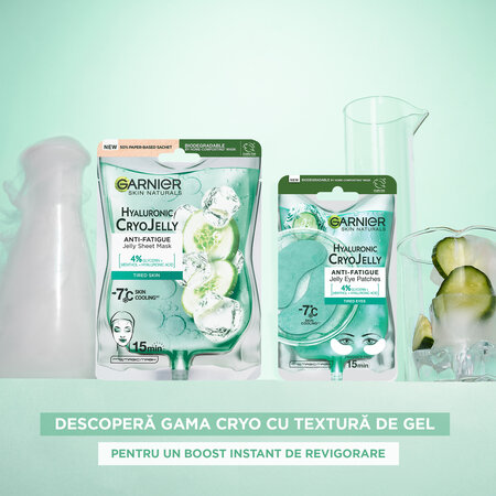 Masca servetel hidratanta cu efect racoritor Skin Naturals Cryo Jelly, 27 g, Garnier 556008