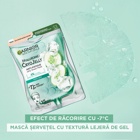 Masca servetel hidratanta cu efect racoritor Skin Naturals Cryo Jelly, 27 g, Garnier 556012