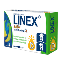Linex Baby cu Vitamina D3 picături orale, 8 ml, Sandoz