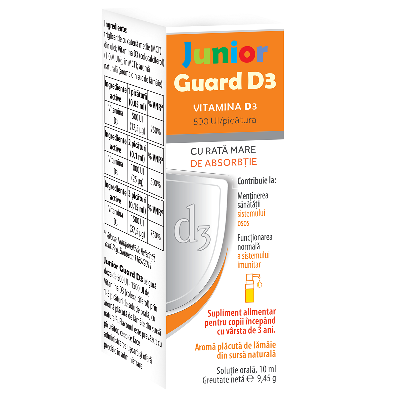 Vitamina D3 Junior Guard, 10 ml, Elantis