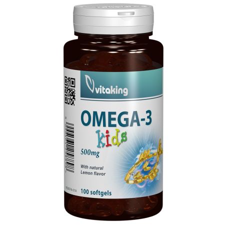 Omega 3 natural pentru copii, 100 capsule gelatinoase, Vitaking