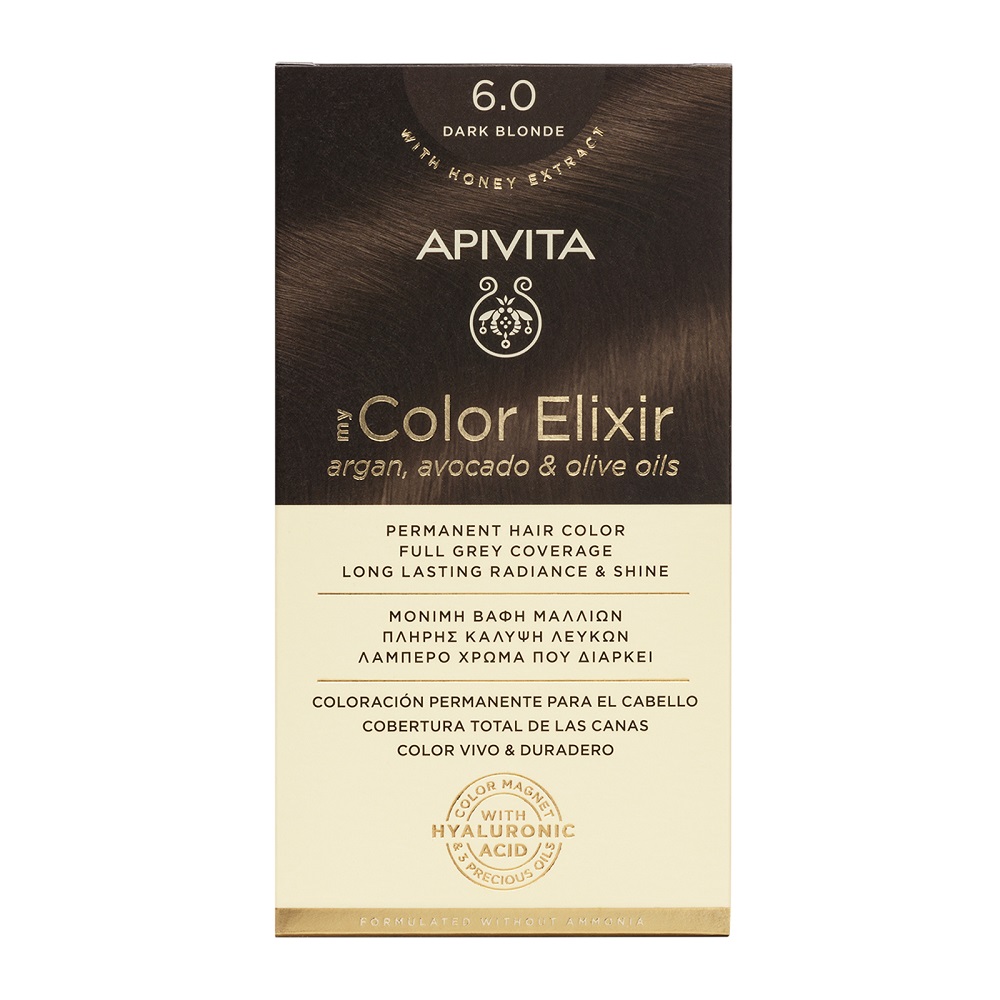 Vopsea de par My Color Elixir, Dark Blonde N6.0, 155 ml, Apivita