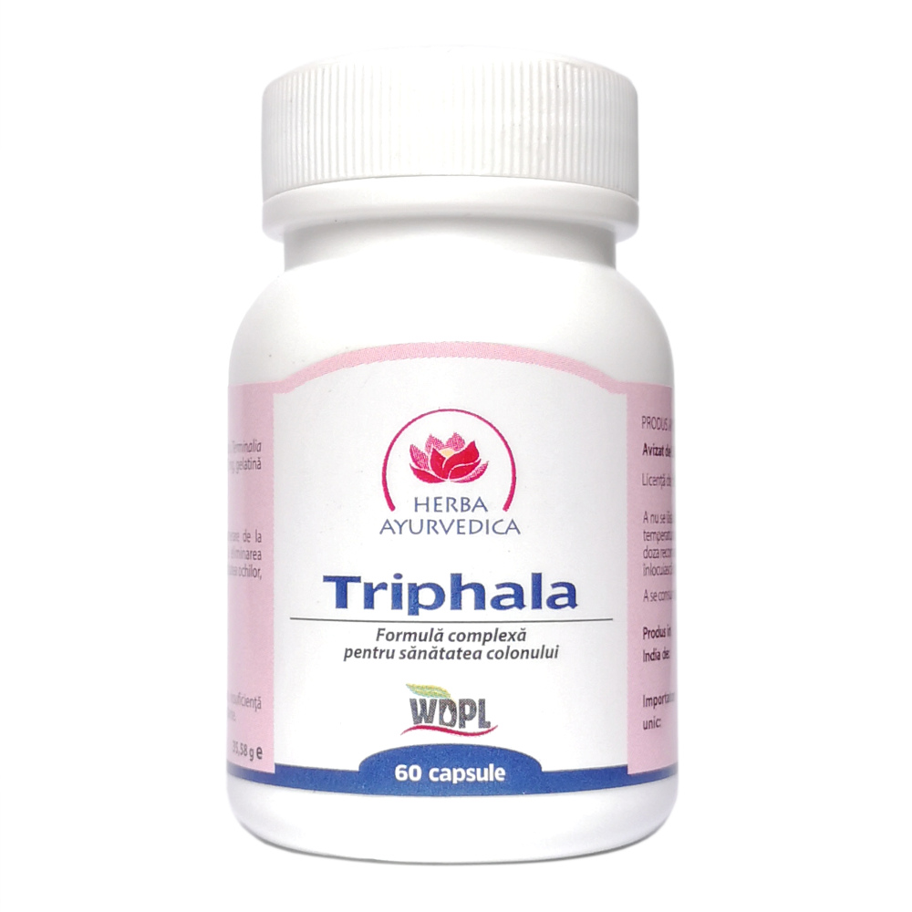 Triphala 500mg, 60 capsule, Herba Ayurvedica