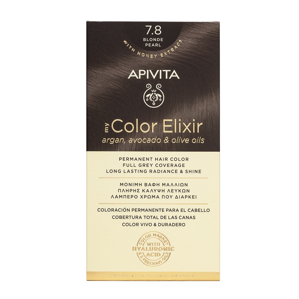 Vopsea de par My Color Elixir, Blonde Pearl N7.8, 155 ml, Apivita