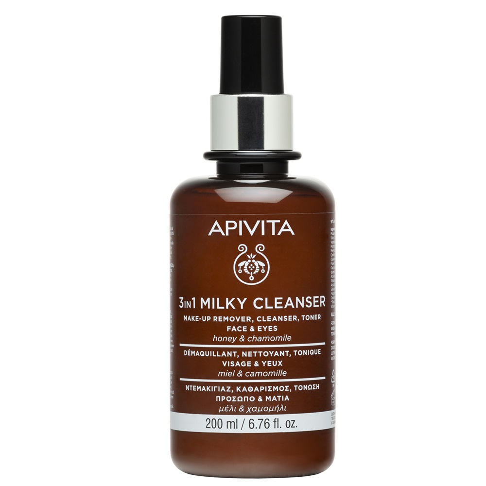 Lapte demachiant 3 in 1 pentru fata si ochi, 200 ml, Apivita