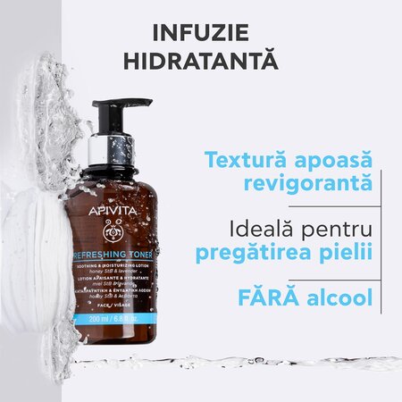Lotiune tonica calmanta 2 in 1 Refreshing Toner, 200 ml, Apivita 742254