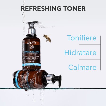 Lotiune tonica calmanta 2 in 1 Refreshing Toner, 200 ml, Apivita 742251
