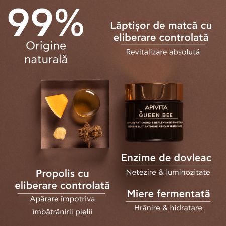 Crema antirid de noapte Queen Bee, 50 ml, Apivita 685122