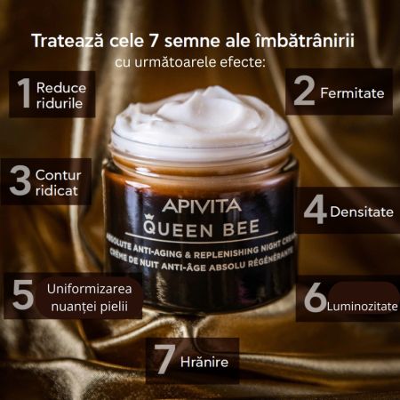 Crema antirid de noapte Queen Bee, 50 ml, Apivita 685121