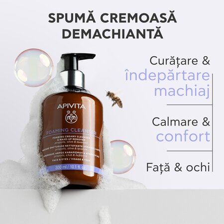 Spuma demachianta pentru fata si ochi, 300 ml, Apivita 742265