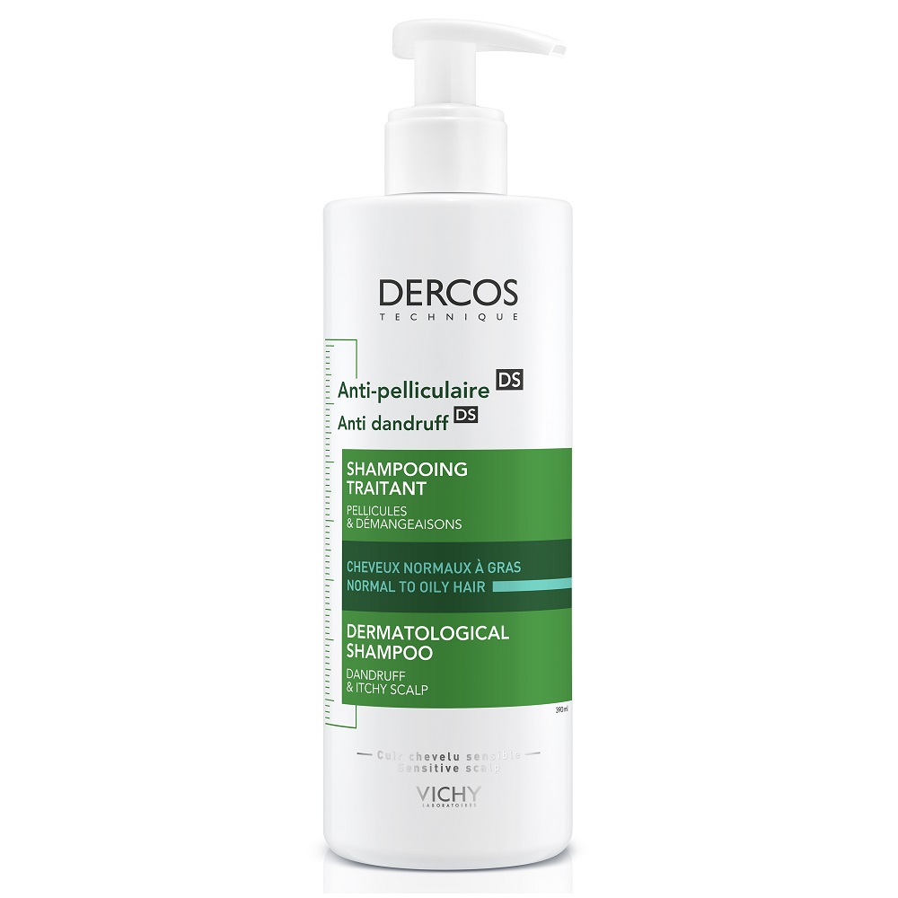 Sampon anti-matreata pentru par normal-gras Dercos, 390 ml, Vichy