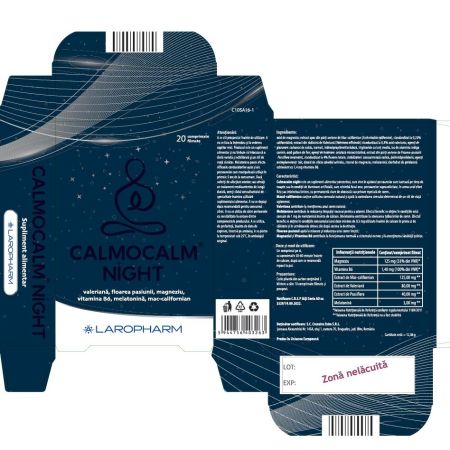 Calmocalm night, 20 comprimate filmate, Laropharm 704990