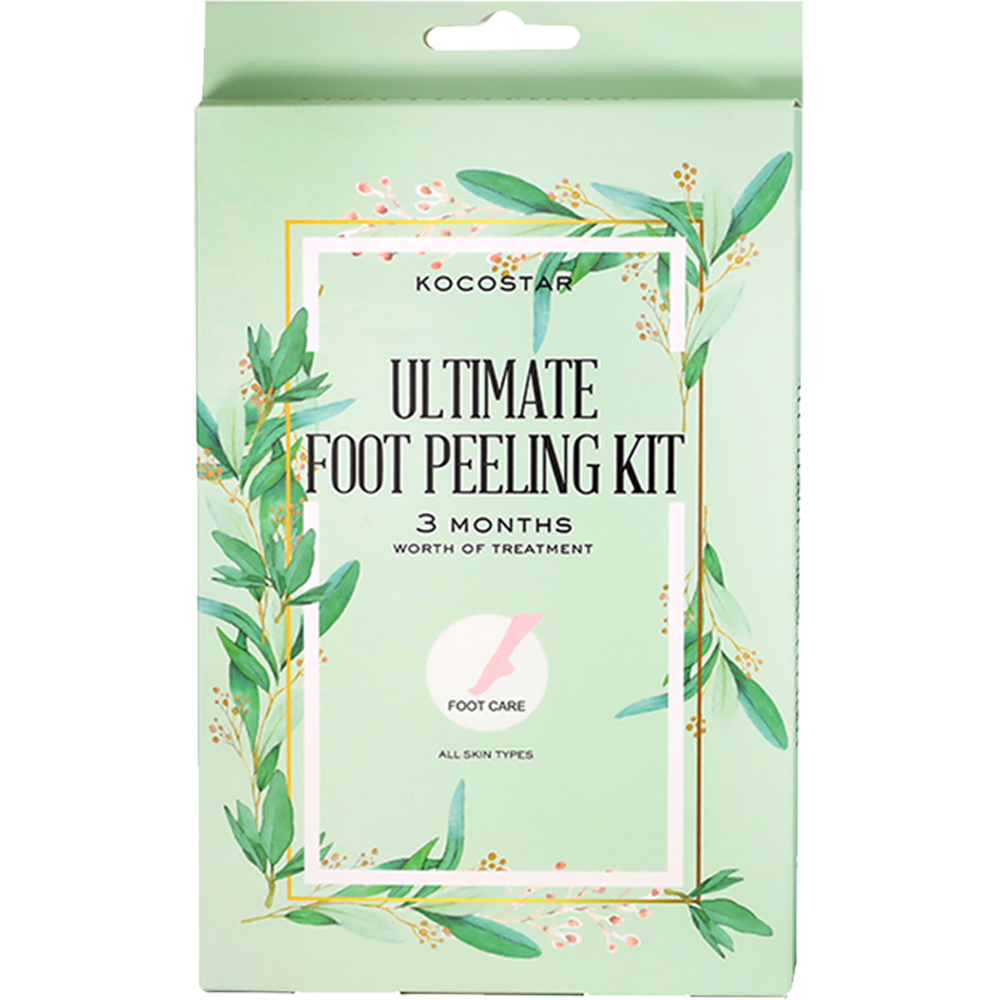 Set de masti pentru picioare Foot Peeling, 3 bucati + Foot Cleansing, 3 bucati, Kocostar