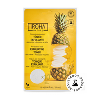Dischete exfoliante pentru fata cu 1% AHA 1% PHA si ananas, 10 bucati, Iroha