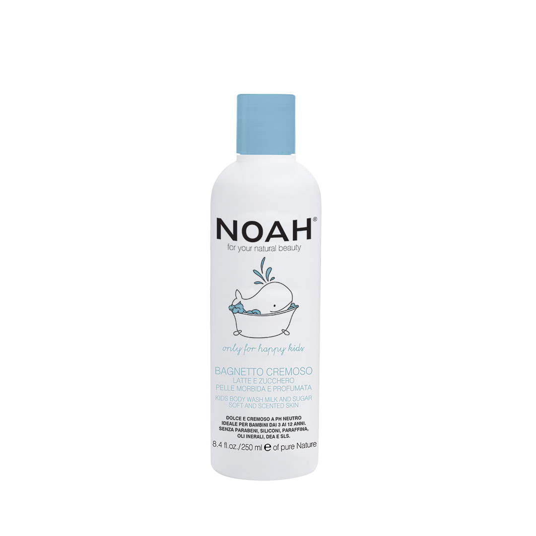 Gel de dus cremos cu lapte zahar pentru copii, 250 ml, Noah