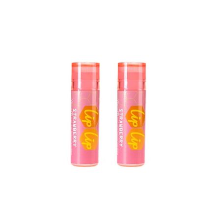 Balsam de buze cu SPF 15 cu aroma de capsuni Lip Lip, 2 bucati, Karaver