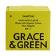 Tampoane din bumbac organic fara aplicator, Normal, 18 bucati, Grace and Green 607869