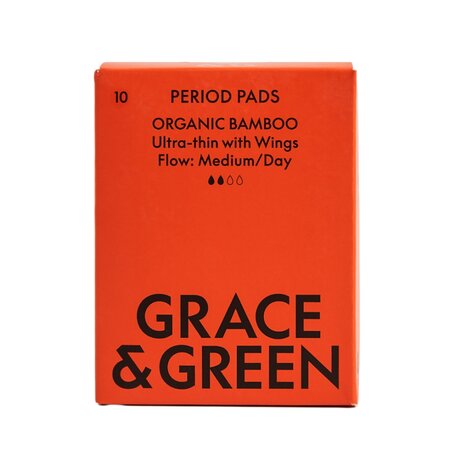 Absorbante din bambus organic de zi, 10 bucati, Grace and Green