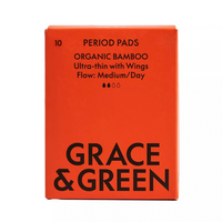 Absorbante de zi din bumbac, 10 bucati, Grace and Green