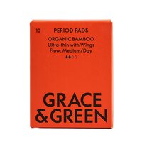 Absorbante din bambus organic de zi, 10 bucati, Grace and Green