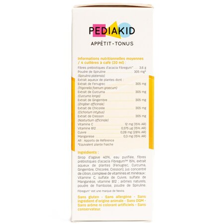 Sirop cu gust de zmeura Appetit Tonus, 125 ml, Pediakid 721541