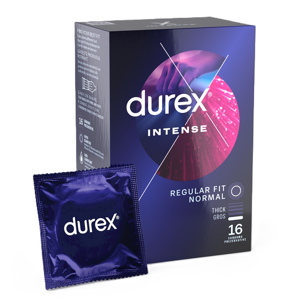 Prezervative stimulatoare Intense, 16 bucati, Durex