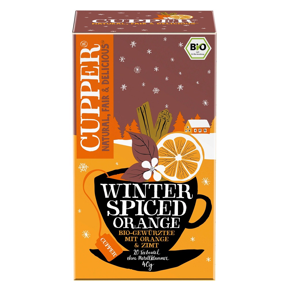 Ceai Bio Winter Infuzie Portocala-Scortisoara, 40 g, Cupper