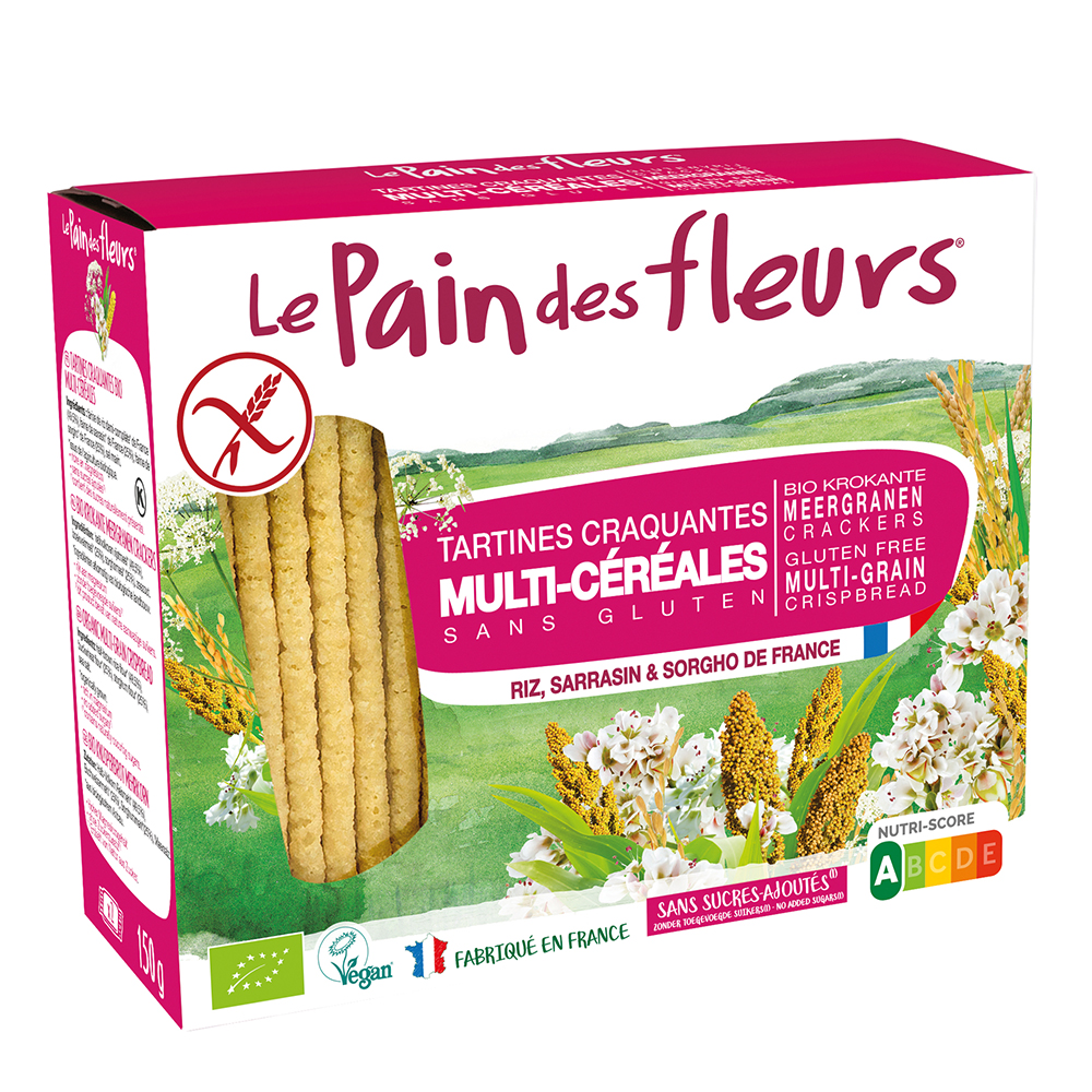 Turte crocante bio multicereale, 150 g, Le pain des Fleurs