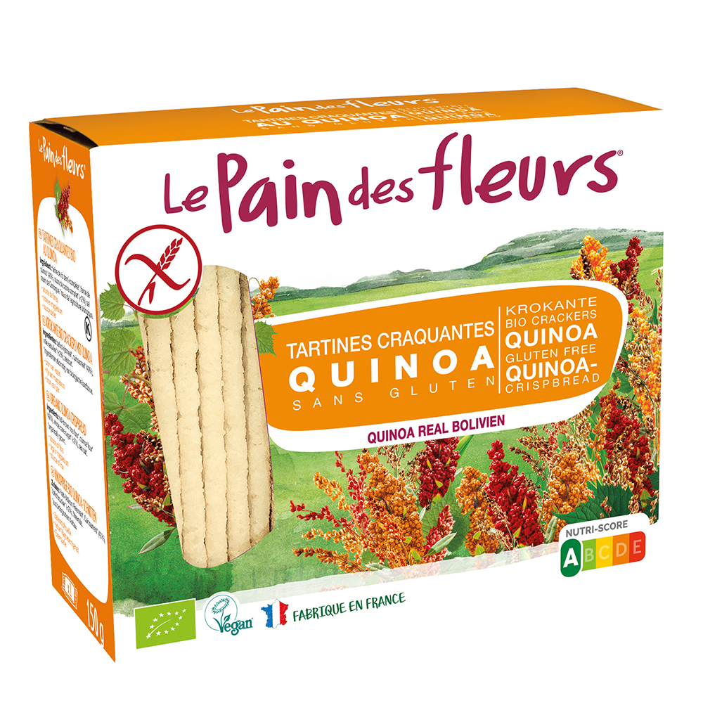 Turte crocante bio cu quinoa, 150 g, Le pain des Fleurs