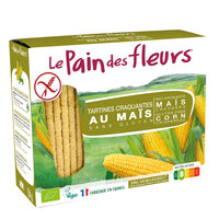 Turte crocante bio din porumb si orez fara gluten, 150 g, Le pain des Fleurs