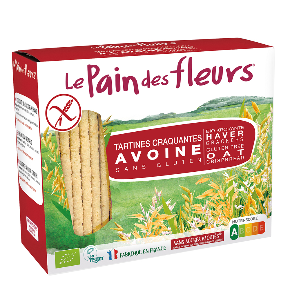 Turte crocante bio din ovaz fara gluten, 150 g, Le pain des Fleurs