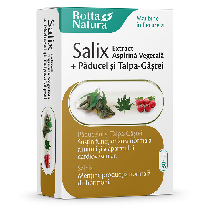 Salix Extract Aspirina Vegetala + Paducel si Talpa Gastei, 30 capsule, Rotta Natura