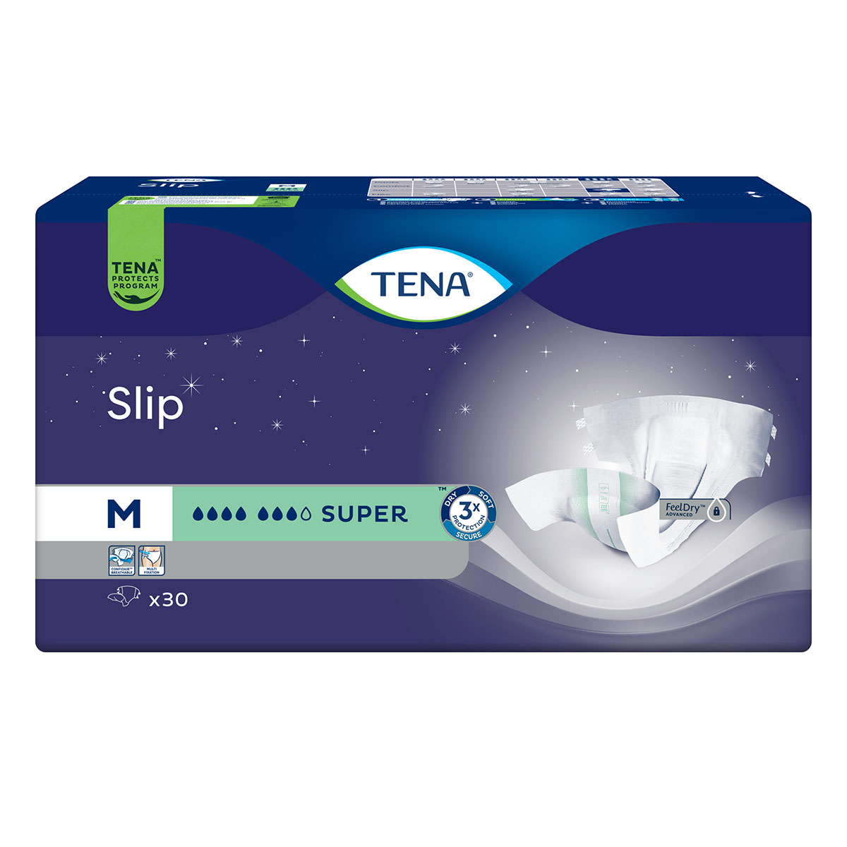 Scutece pentru adulti Slip Super, Medium 70-120 cm, 30 bucati, Tena