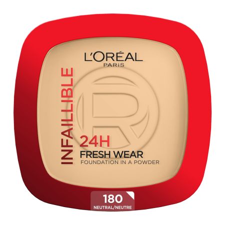 Pudra compacta Infaillible 180 Neutral Subton Neutru 24H Fresh Wear Powder, 9 g, LOreal
