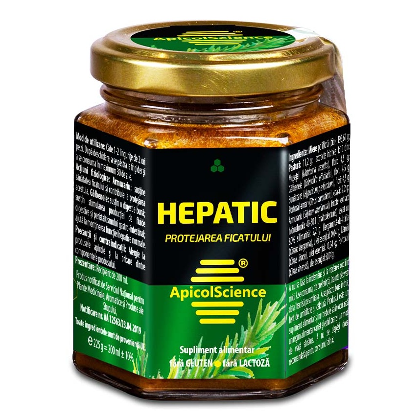 Miere poliflora Hepatic, 200 ml, Apicolscience