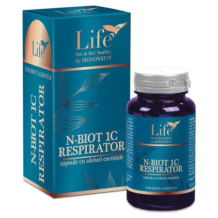 Capsule cu uleiuri esentiale N-Biot1c Respirator Life, 30 capsule, Bionovativ
