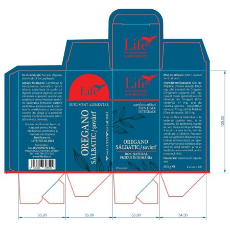 Capsule cu ulei esential de oregano salbatic Life, 30 capsule, Bionovativ 710771