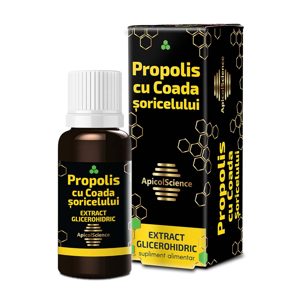 Propolis Glicerohidric cu Coada Soricelului Apicolscience, 30 ml, DVR Pharm