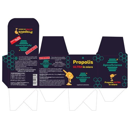 Propolis Ultra in miere, 100 ml, Apicolscience 704068