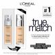 Fond de ten infuzat cu acid hialuronic True Match 1.5N Linen, 30 ml, LOreal 552873