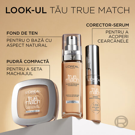 Fond de ten infuzat cu acid hialuronic  2.N Subton Neutru True Match, 30 ml, LOreal 696088