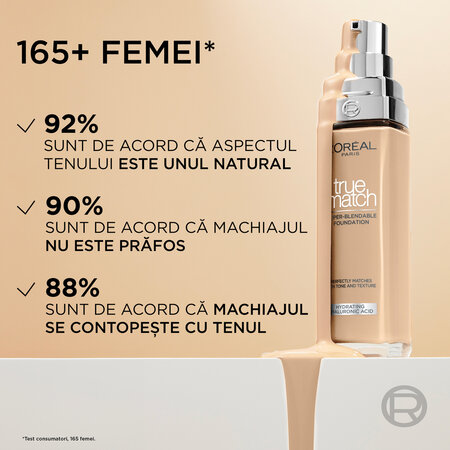 Fond de ten infuzat cu acid hialuronic  2.N Subton Neutru True Match, 30 ml, LOreal 696082