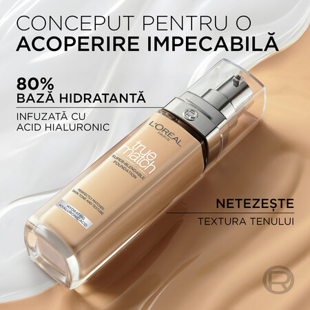 Fond de ten infuzat cu acid hialuronic  2.N Subton Neutru True Match, 30 ml, LOreal 696087