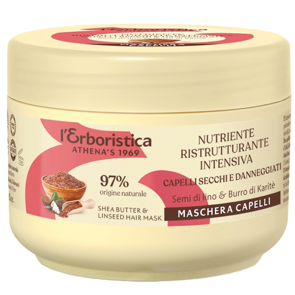 Masca de par cu ulei din seminte de in si unt de shea, 200 ml, L'Erboristica