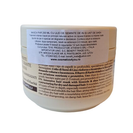 Masca de par cu ulei din seminte de in si unt de shea, 200 ml, L'Erboristica 710712