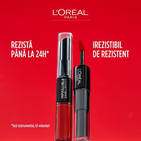 Ruj lichid rezistent la transfer Infaillible Long Lasting Parisian Nudes 804 Metro-Proof Rose, 5.6 ml, LOreal 555674