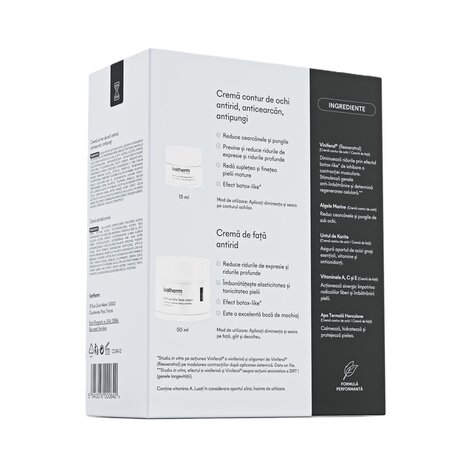 Pachet Crema de fata antirid 50 ml + Crema contur de ochi antirid si anticearcan 15 ml, Ivatherm 674539