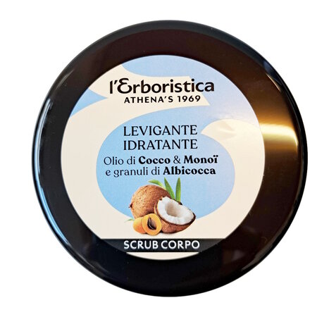 Exfoliant de corp cu ulei de cocos, monoi si granule de caise, 200 ml, L'Erboristica 710954