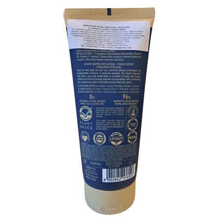 Sampon si gel de dus 2 in 1 cu cafeina si complex de vitamine Uomo, 200 ml, L'Erboristica 711094