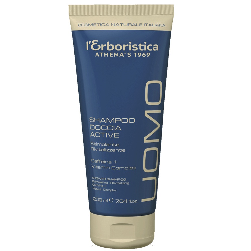 Sampon si gel de dus 2 in 1 cu cafeina si complex de vitamine Uomo, 200 ml, L'Erboristica